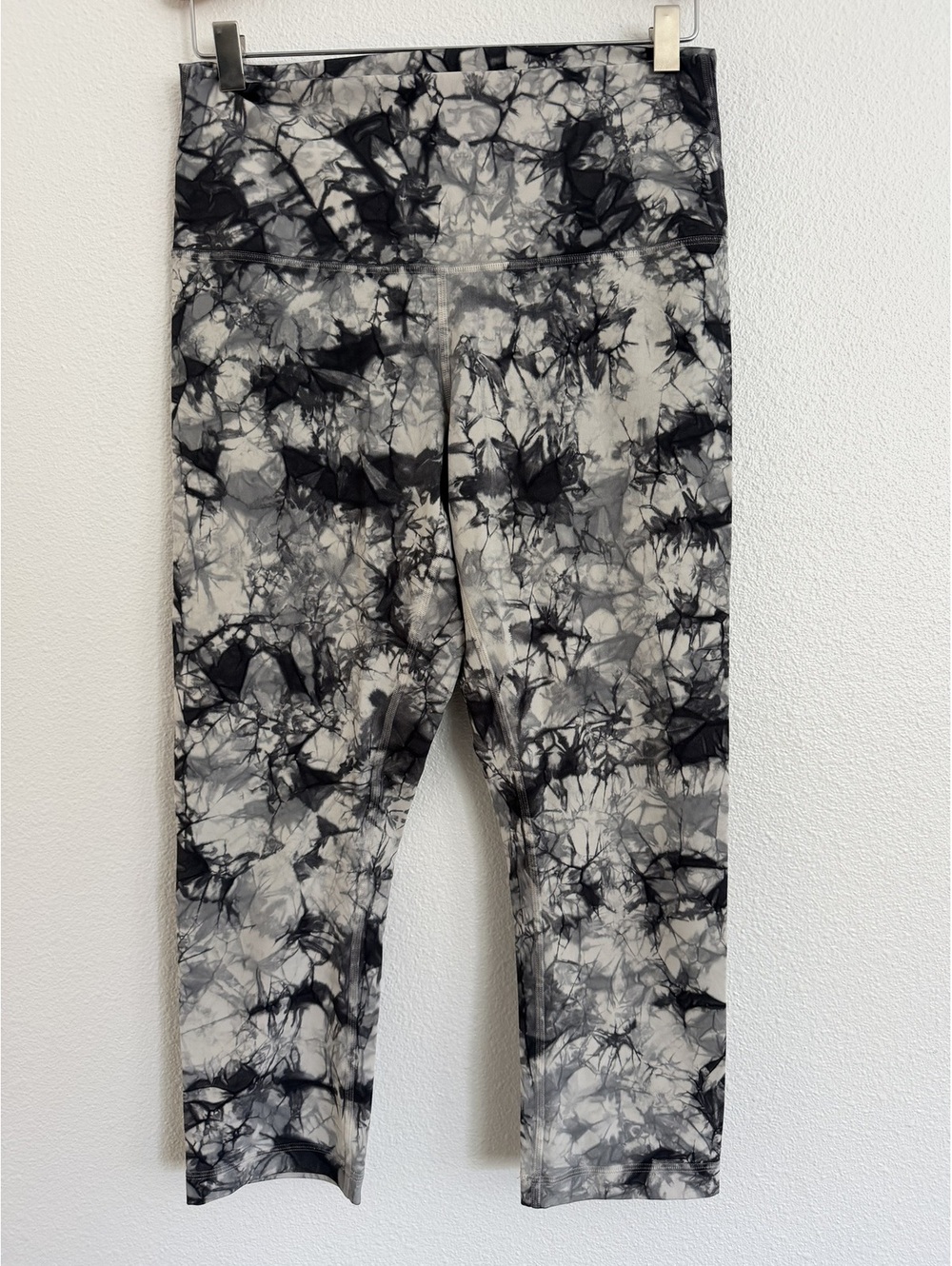 Lululemon Wunder Under 7/8 High-Rise Legging Shibori White Grey Sz 8 Activewear